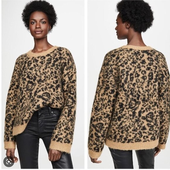 Madewell Crewneck Pullover Sweater in Leopard Medium - Picture 2 of 4